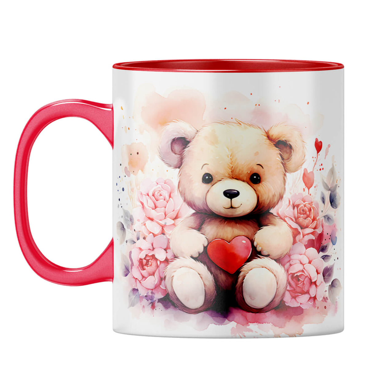 YuBingo Teddy Heart Serenade Coffee Mug Red