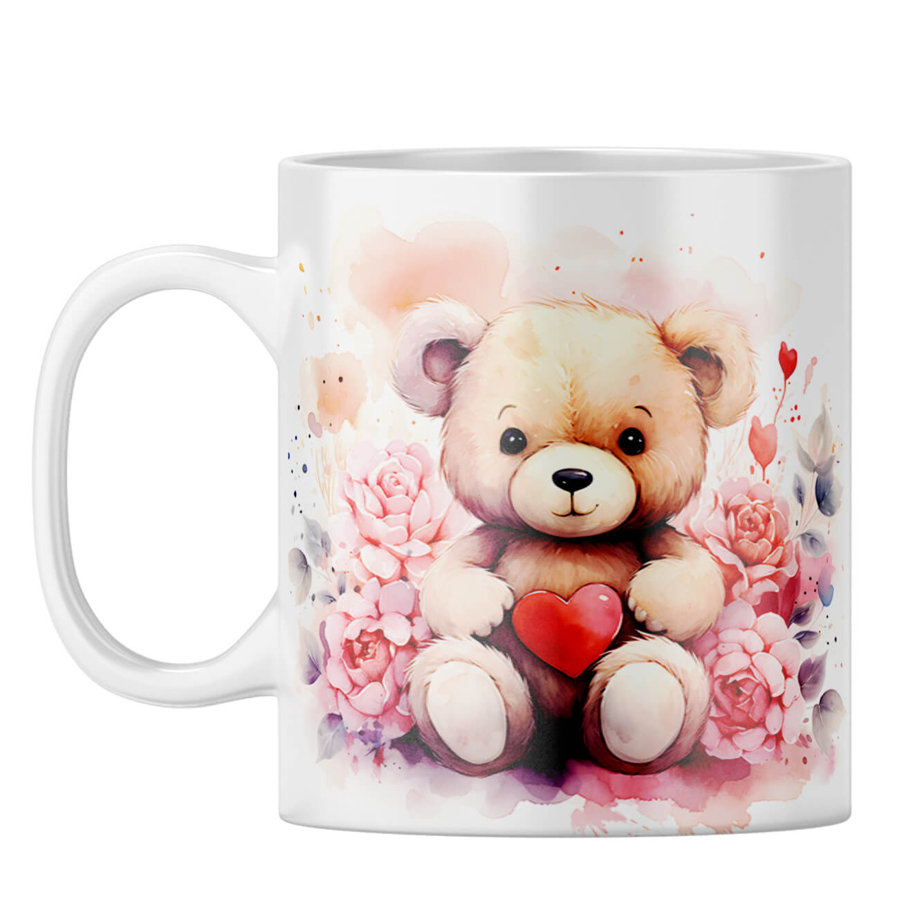 YuBingo Teddy Heart Serenade Coffee Mug White