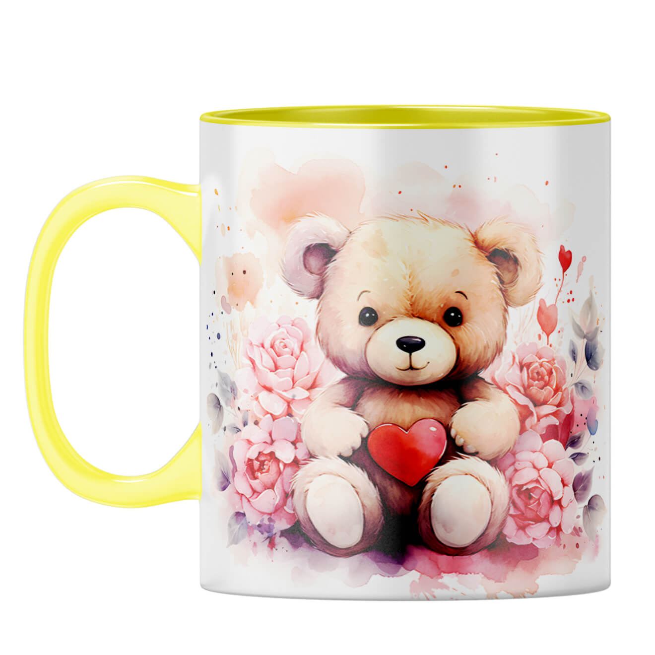 YuBingo Teddy Heart Serenade Coffee Mug Yellow