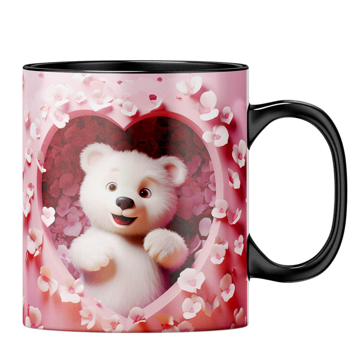 YuBingo Teddy Love Serenade Coffee MugB-Black