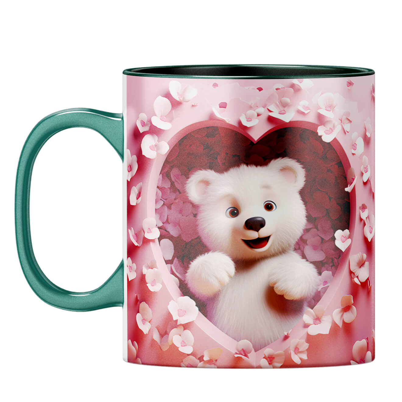 YuBingo Teddy Love Serenade Coffee Mug Dark Green