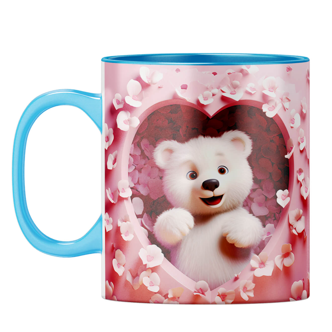 YuBingo Teddy Love Serenade Coffee Mug Light Blue