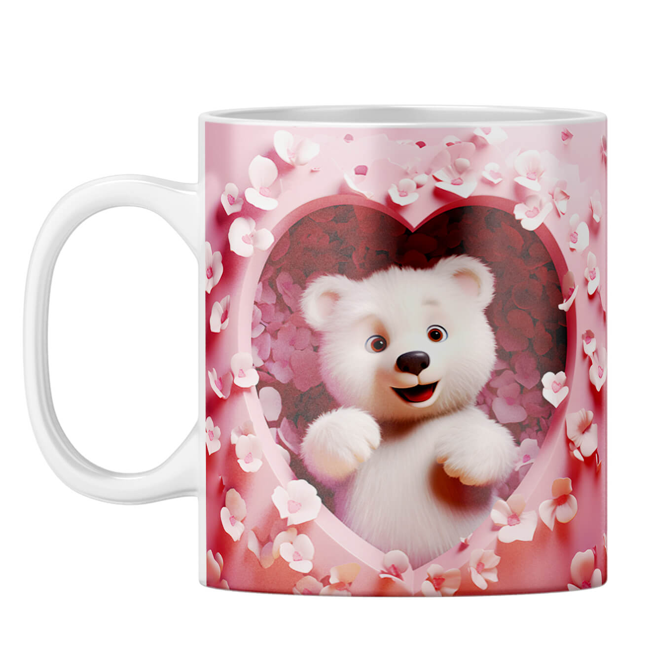 YuBingo Teddy Love Serenade Coffee Mug White