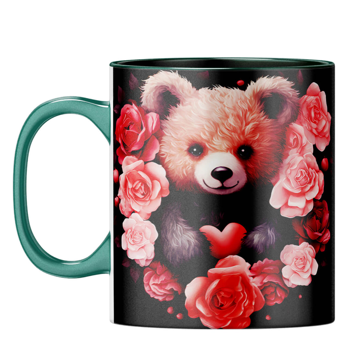 YuBingo Teddy Luv Affection Coffee Mug Dark Green