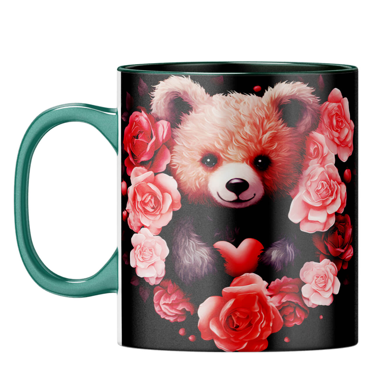 YuBingo Teddy Luv Affection Coffee Mug Dark Green