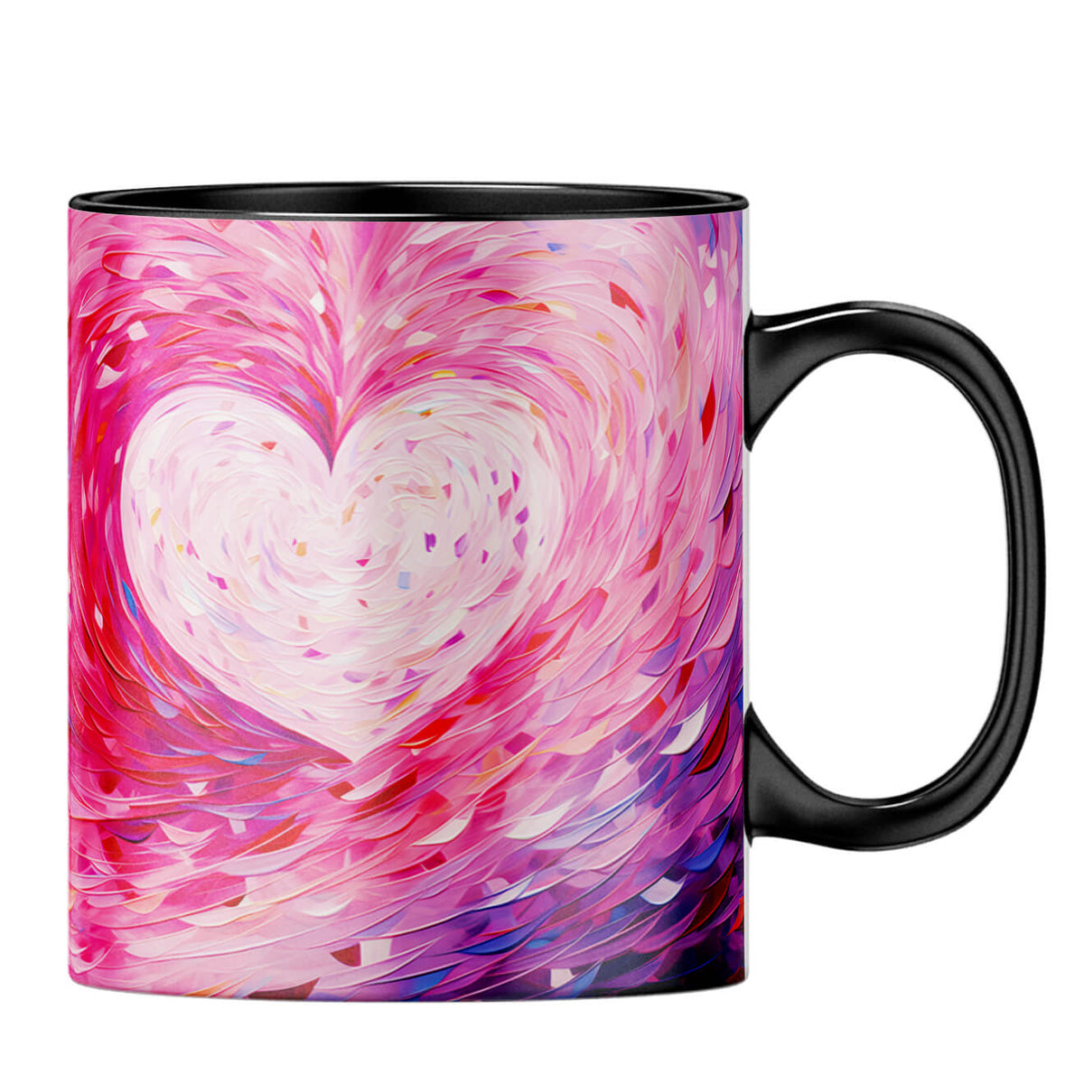 YuBingo Watercolor Heartbeat Coffee MugB-Black