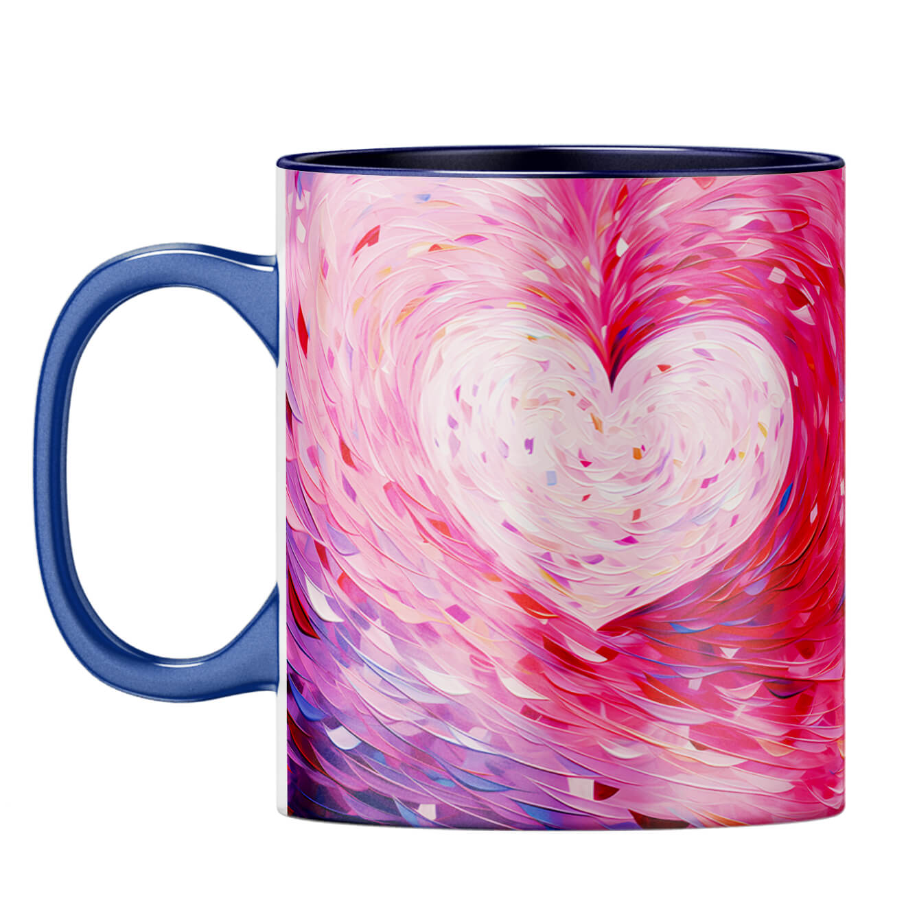 YuBingo Watercolor Heartbeat Coffee Mug Dark Blue