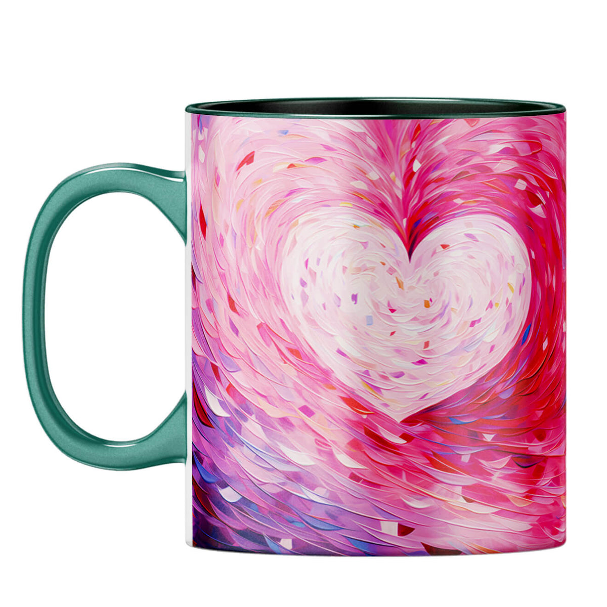 YuBingo Watercolor Heartbeat Coffee Mug Dark Green