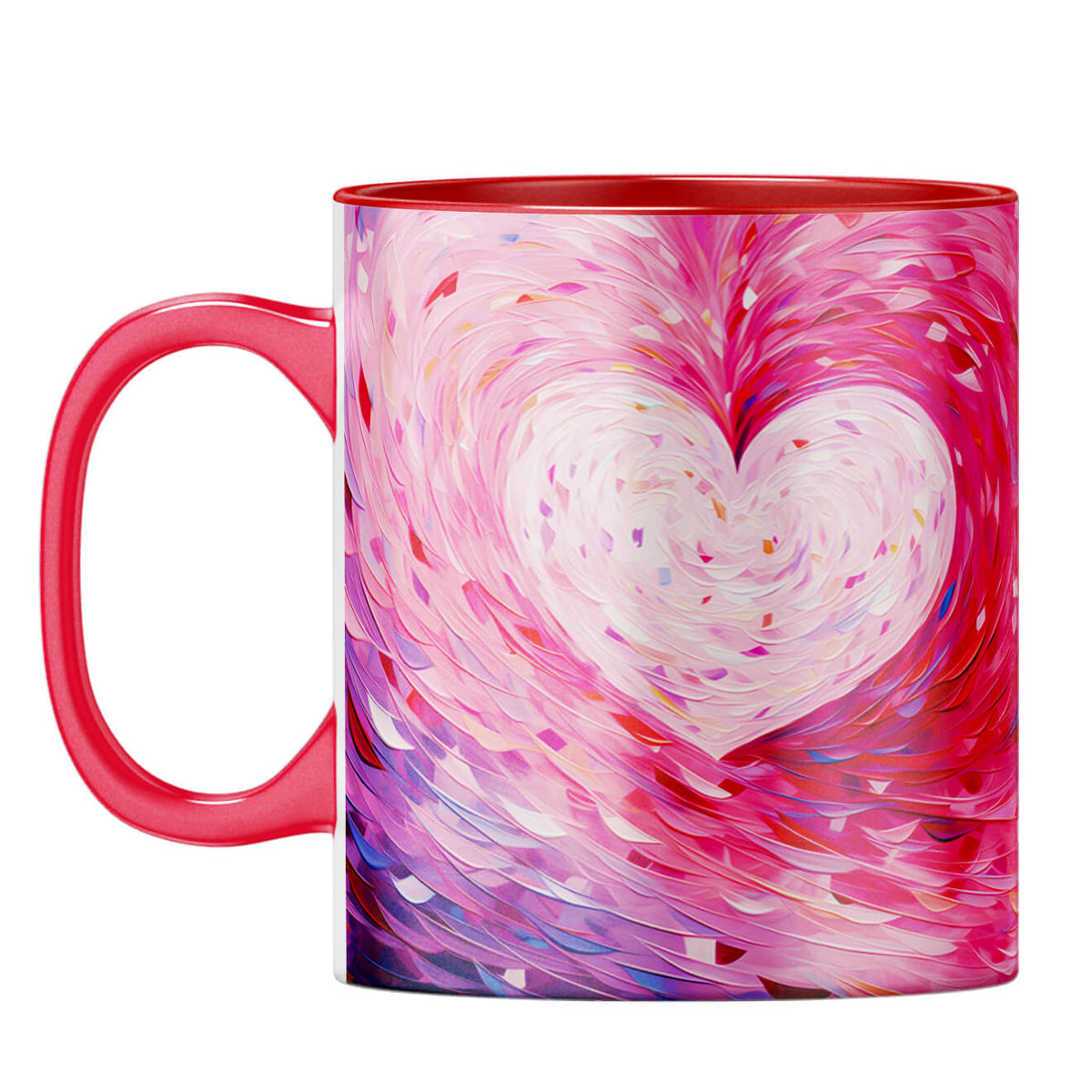 YuBingo Watercolor Heartbeat Coffee Mug Red