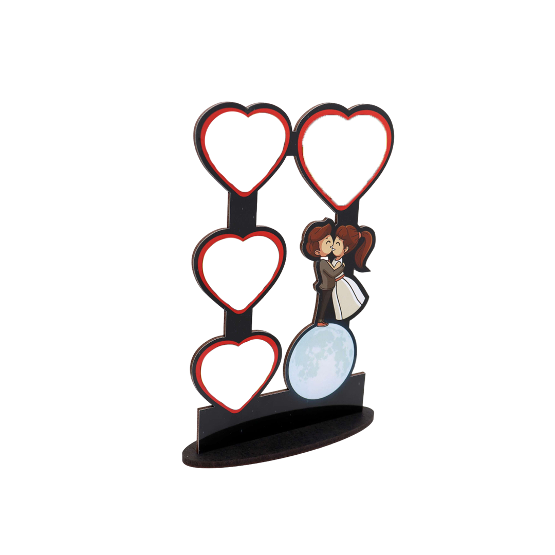 Wood Collage -6x8-Couple Hearts