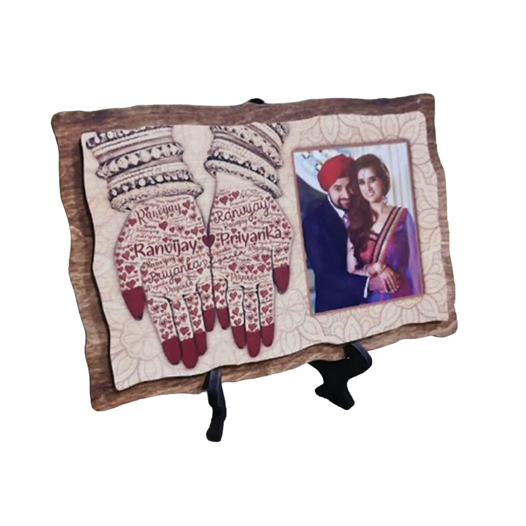 Wooden Plaque Photo Frame - MDF Wood, 8x6 Inches