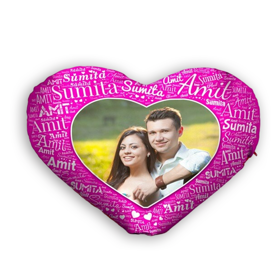 Heart Shape Name Mosaic Cushion