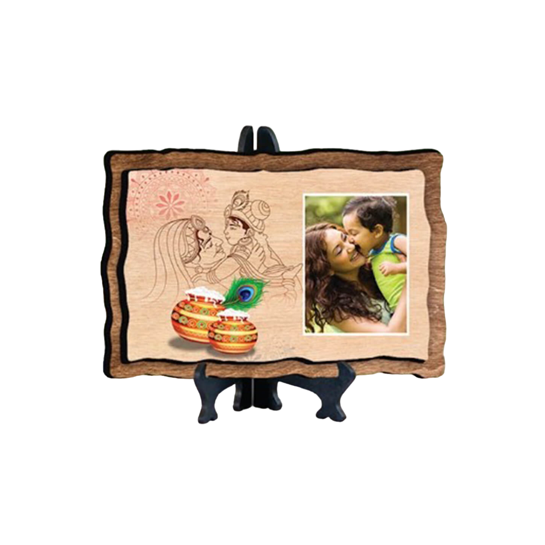 Wooden Plaque Photo Frame - MDF Wood, 8x6 Inches