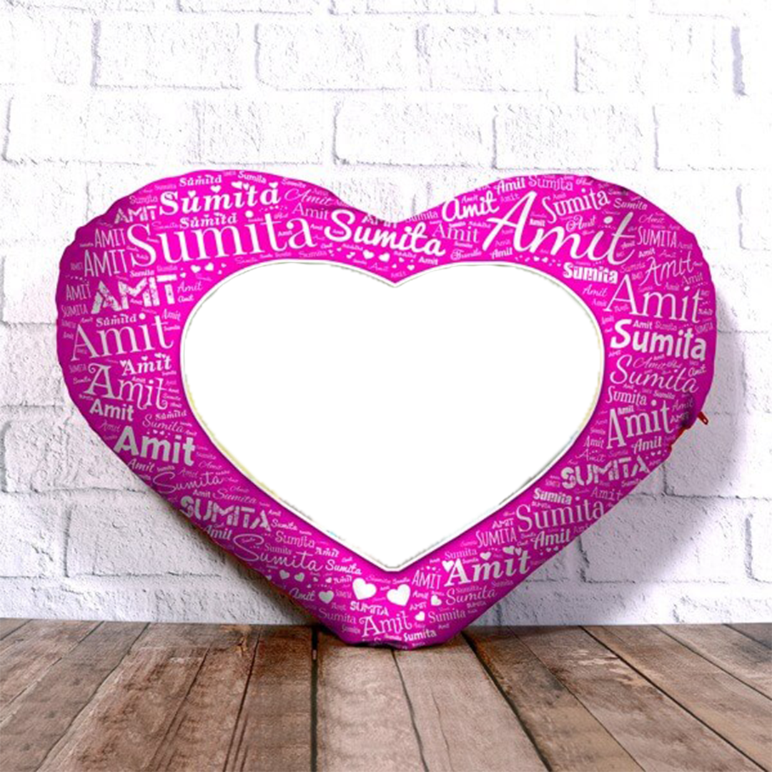 Heart Shape Name Mosaic Cushion
