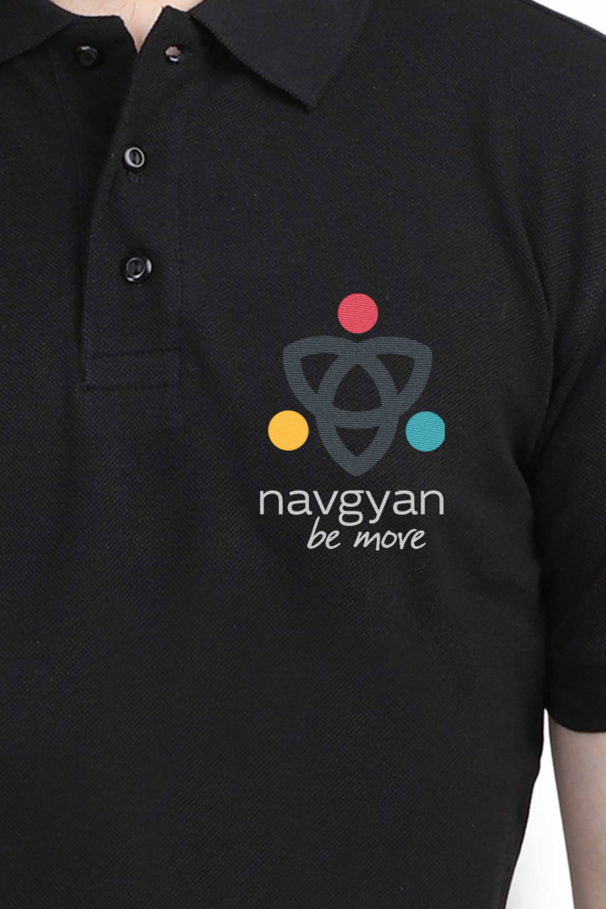 Polo Neck T-Shirt with Embroidered Navgyan Logo