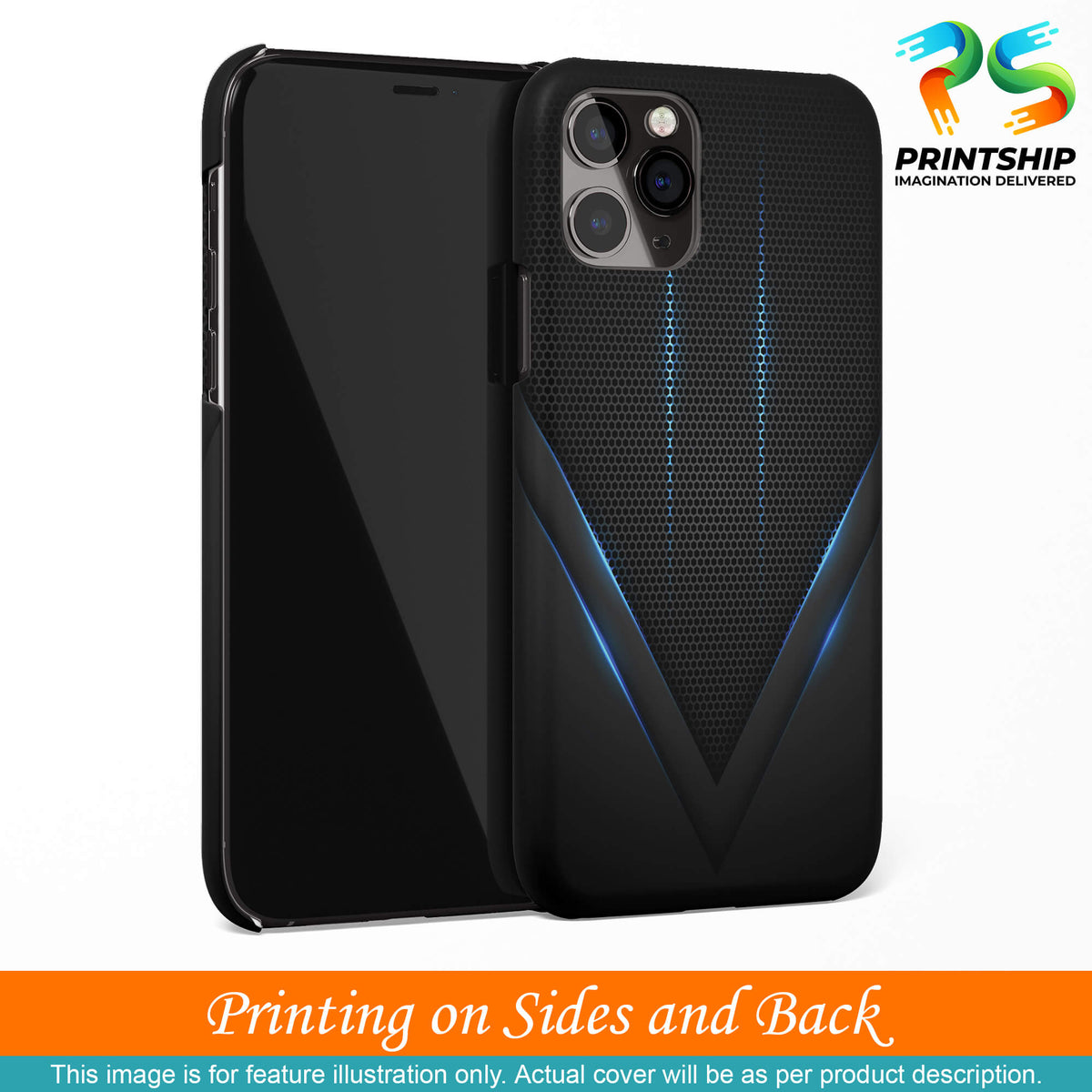 A0114-Black and Blue Back Cover for Vivo Y71i-Image3