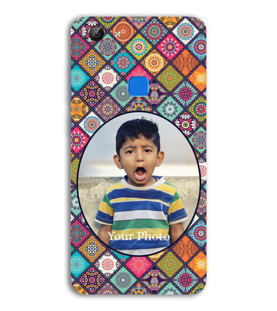 A0507-Mandala Photo Back Cover for Vivo V7 (5.7 Inch Screen)