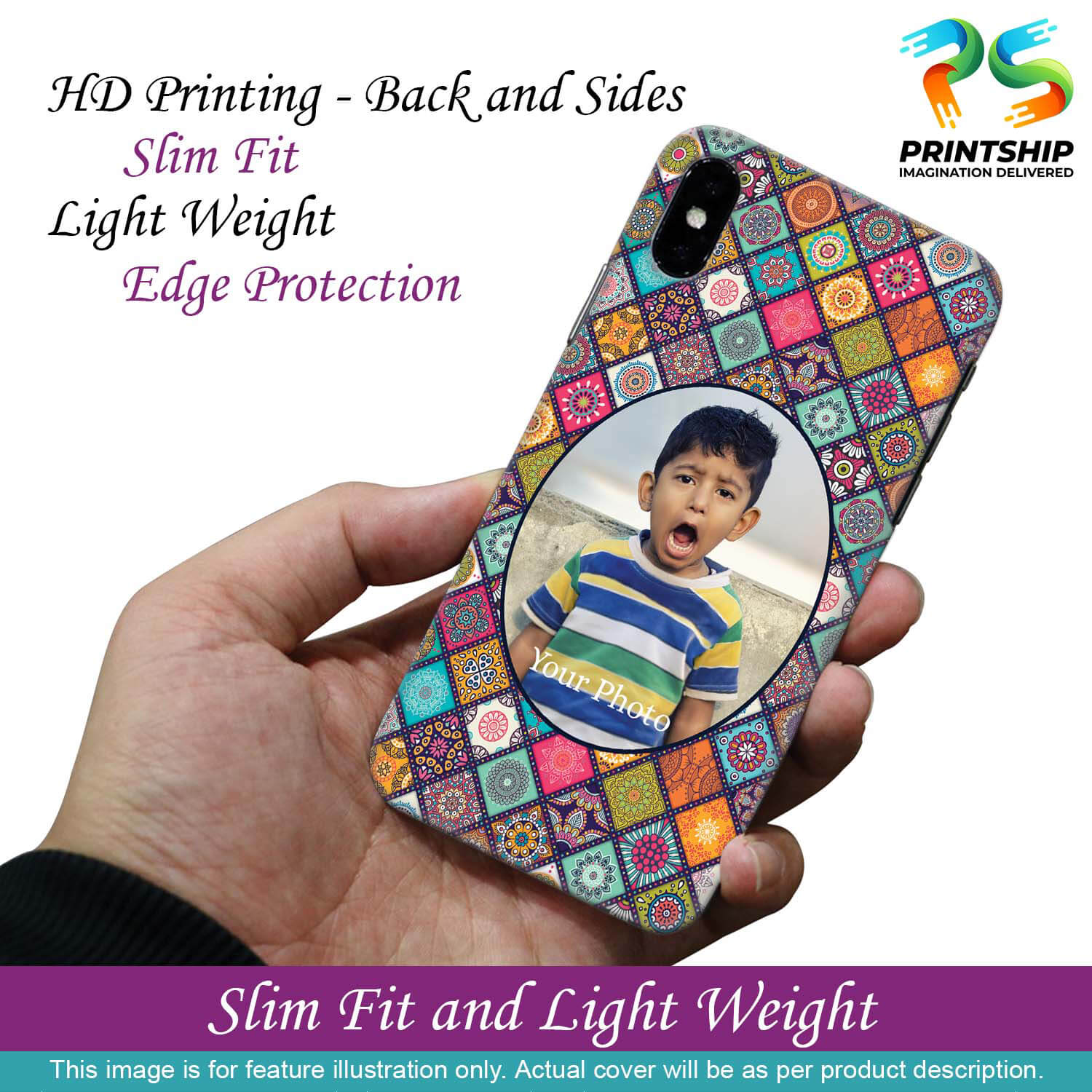 A0507-Mandala Photo Back Cover for Realme C35-Image2