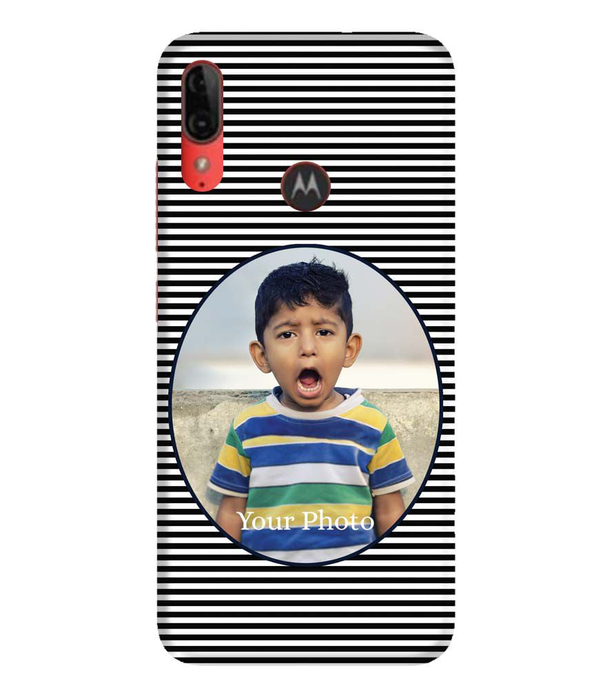 A0509-Stripes and Photo Back Cover for Motorola Moto E6s