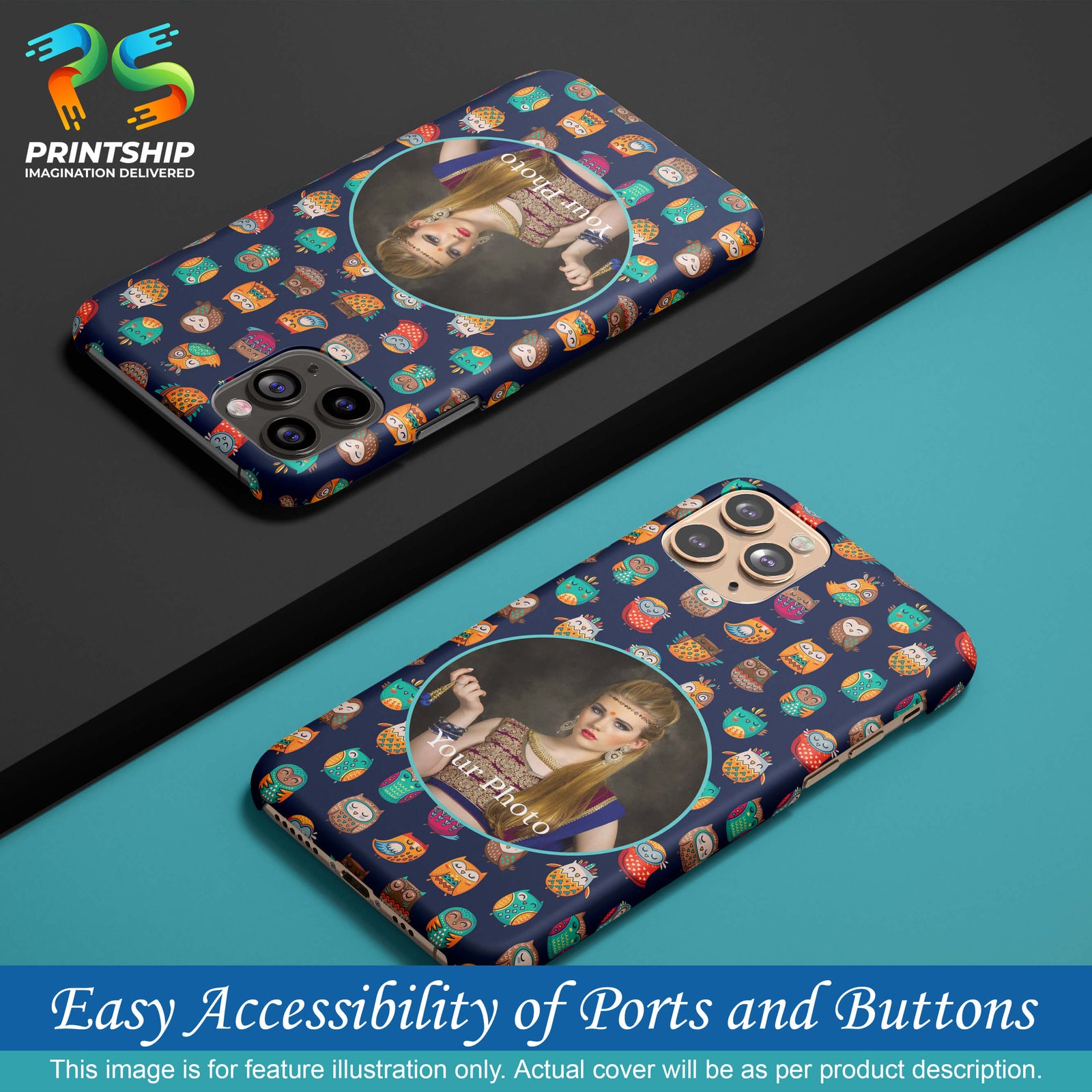 A0512-Owly Pattern Photo Back Cover for Oppo A11K-Image5