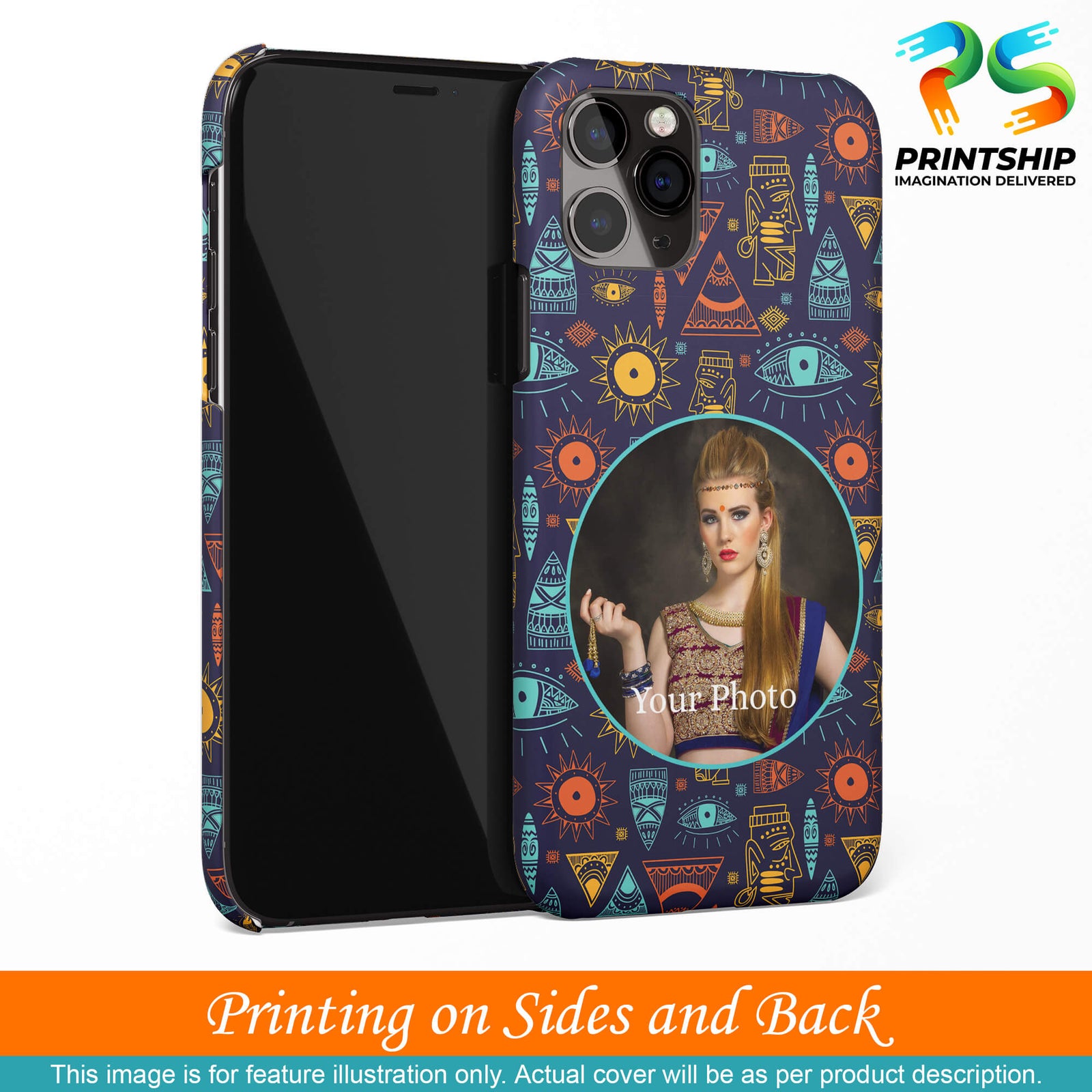 A0513-Traditional Pattern Photo Back Cover for Realme Narzo 50i-Image3