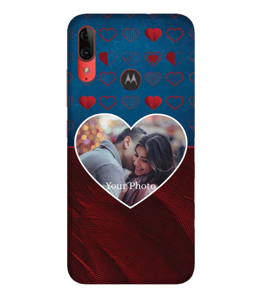 A0517-Blue Hearts Photo Back Cover for Motorola Moto E6s