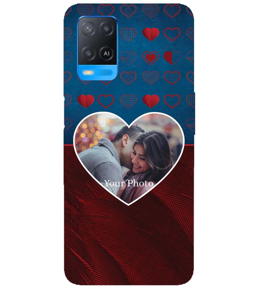 A0517-Blue Hearts Photo Back Cover for Oppo A54