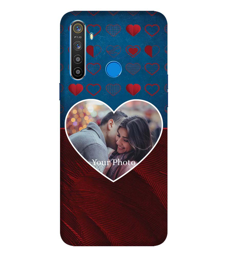 A0517-Blue Hearts Photo Back Cover for Realme 5i