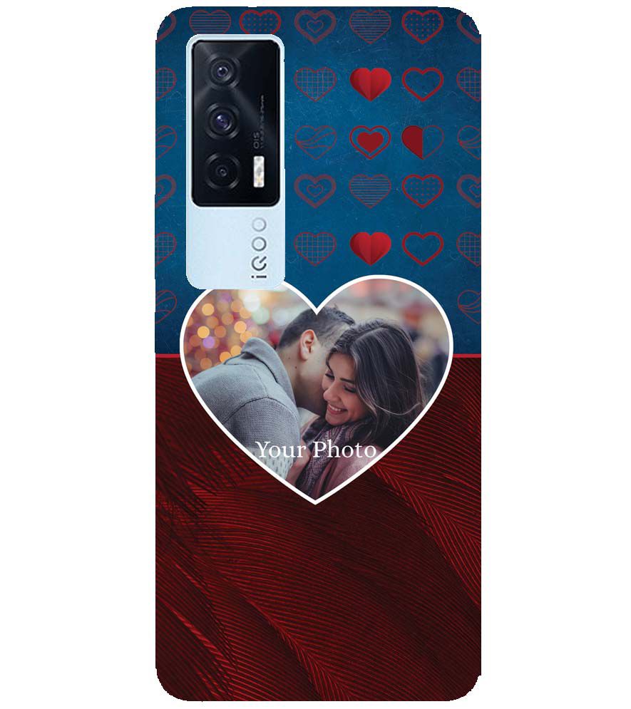 A0517-Blue Hearts Photo Back Cover for vivo iQOO 7