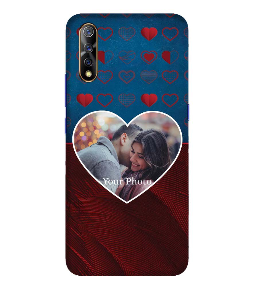 A0517-Blue Hearts Photo Back Cover for Vivo S1