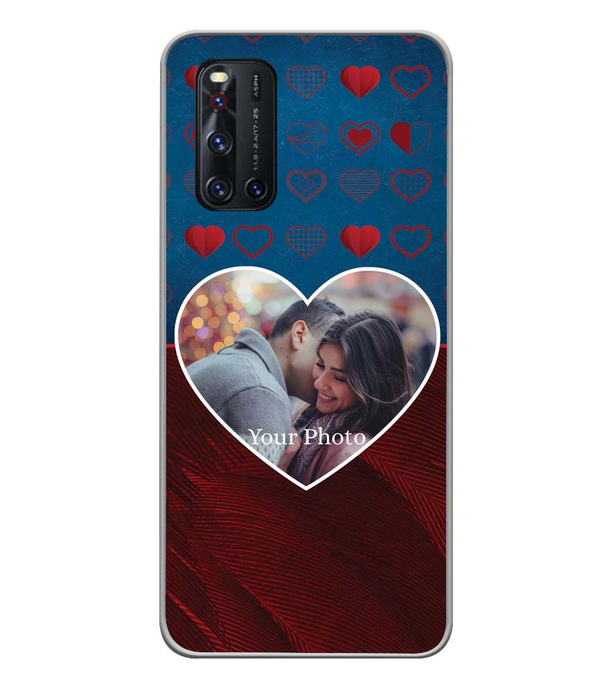 A0517-Blue Hearts Photo Back Cover for Vivo V19