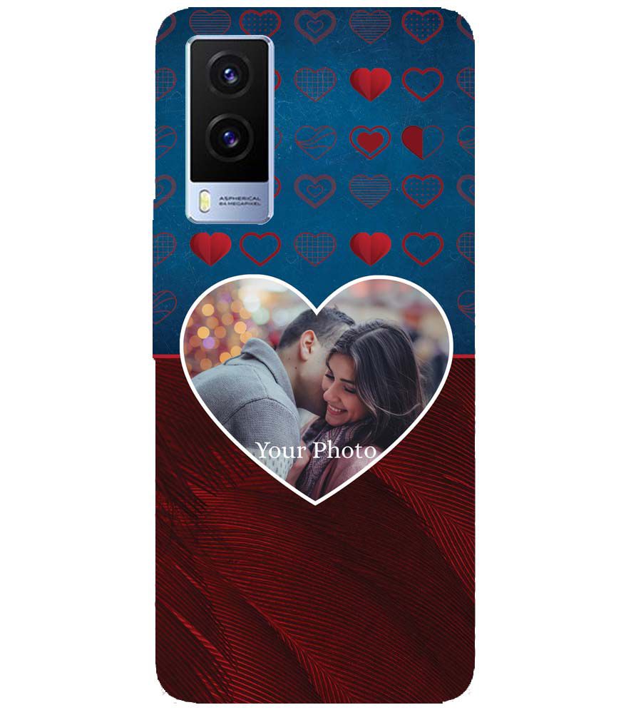 A0517-Blue Hearts Photo Back Cover for Vivo V21e 5G
