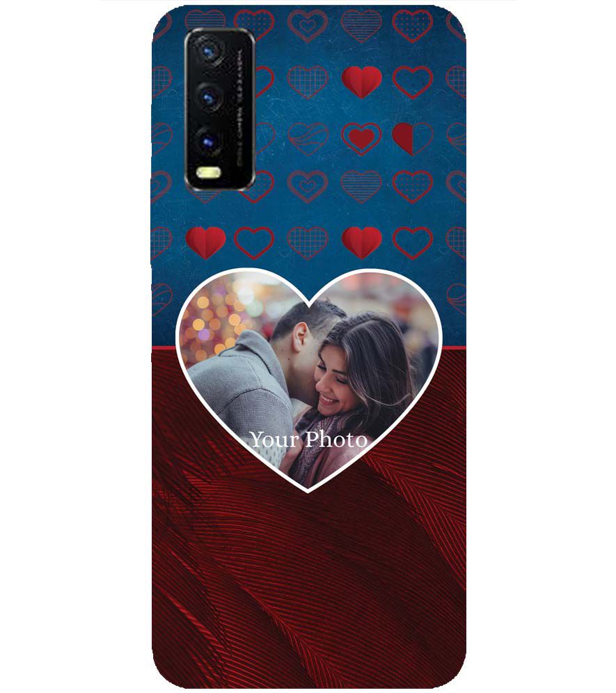 A0517-Blue Hearts Photo Back Cover for vivo Y20s