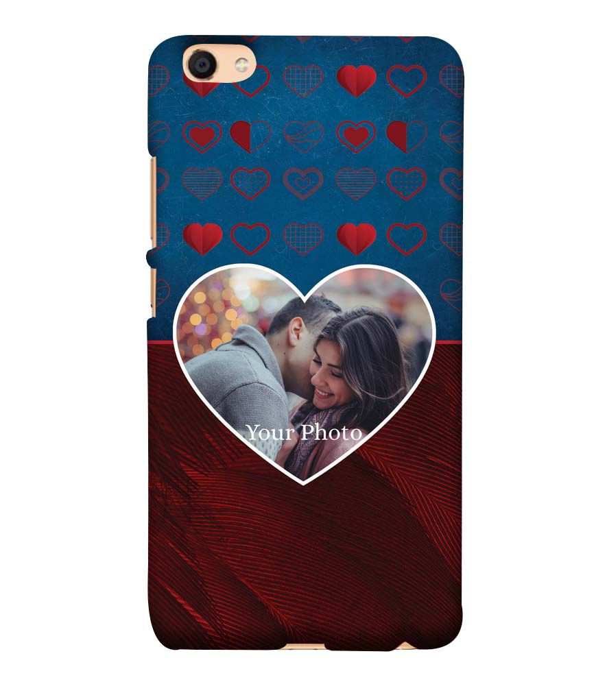 A0517-Blue Hearts Photo Back Cover for vivo Y55s