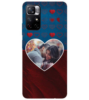 A0517-Blue Hearts Photo Back Cover for Xiaomi Redmi Note 11T 5G
