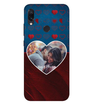 A0517-Blue Hearts Photo Back Cover for Xiaomi Redmi Note 7