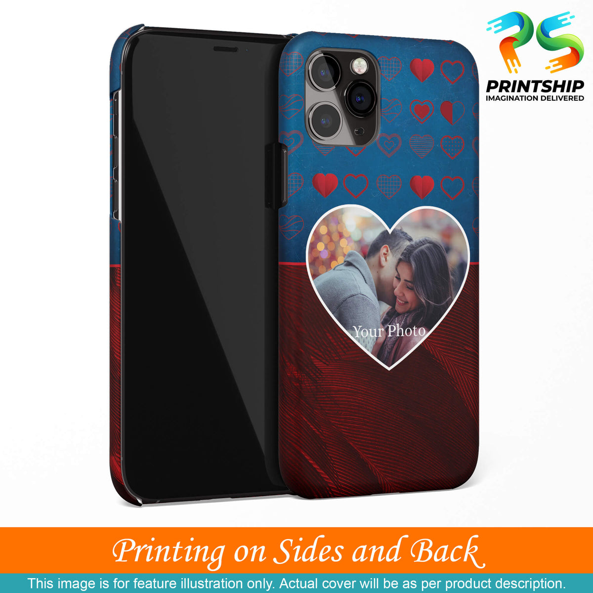 A0517-Blue Hearts Photo Back Cover for vivo Y53s-Image3