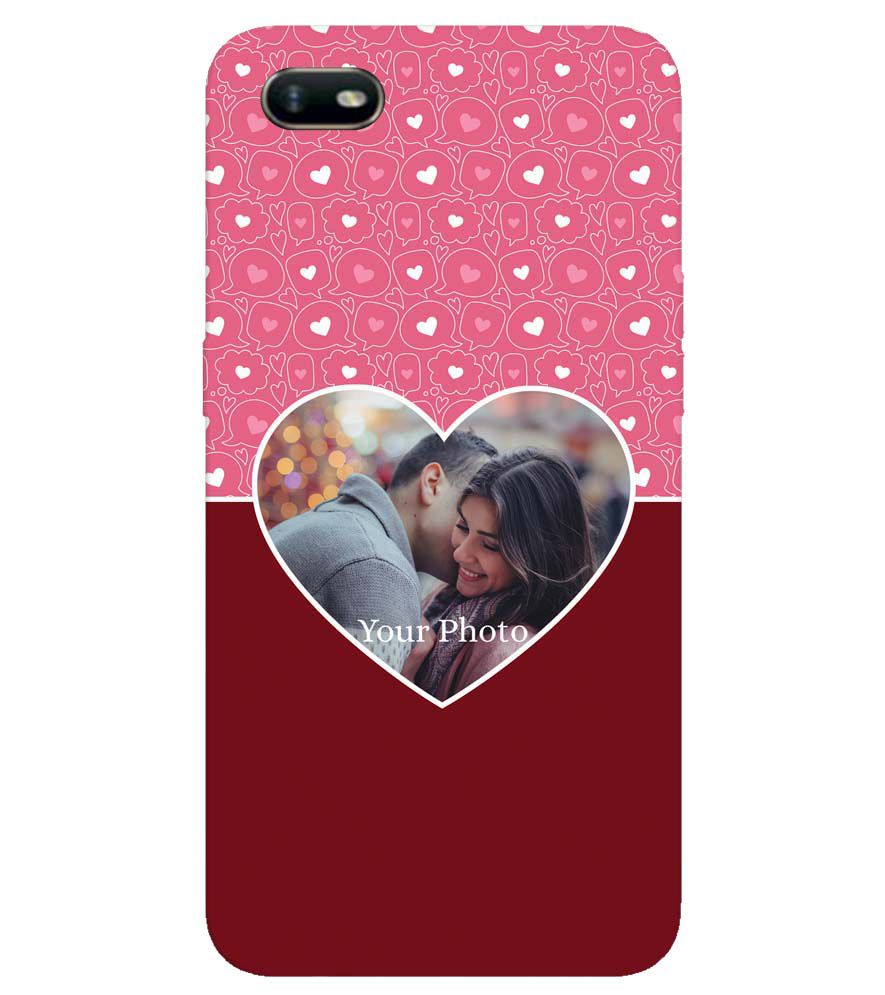 A0518-Pink Hearts Photo Back Cover for Oppo A1k