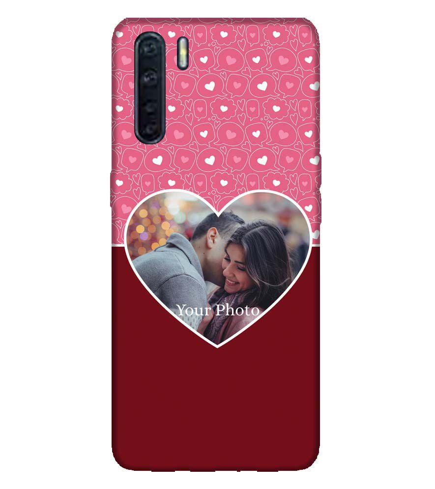 A0518-Pink Hearts Photo Back Cover for Oppo F15