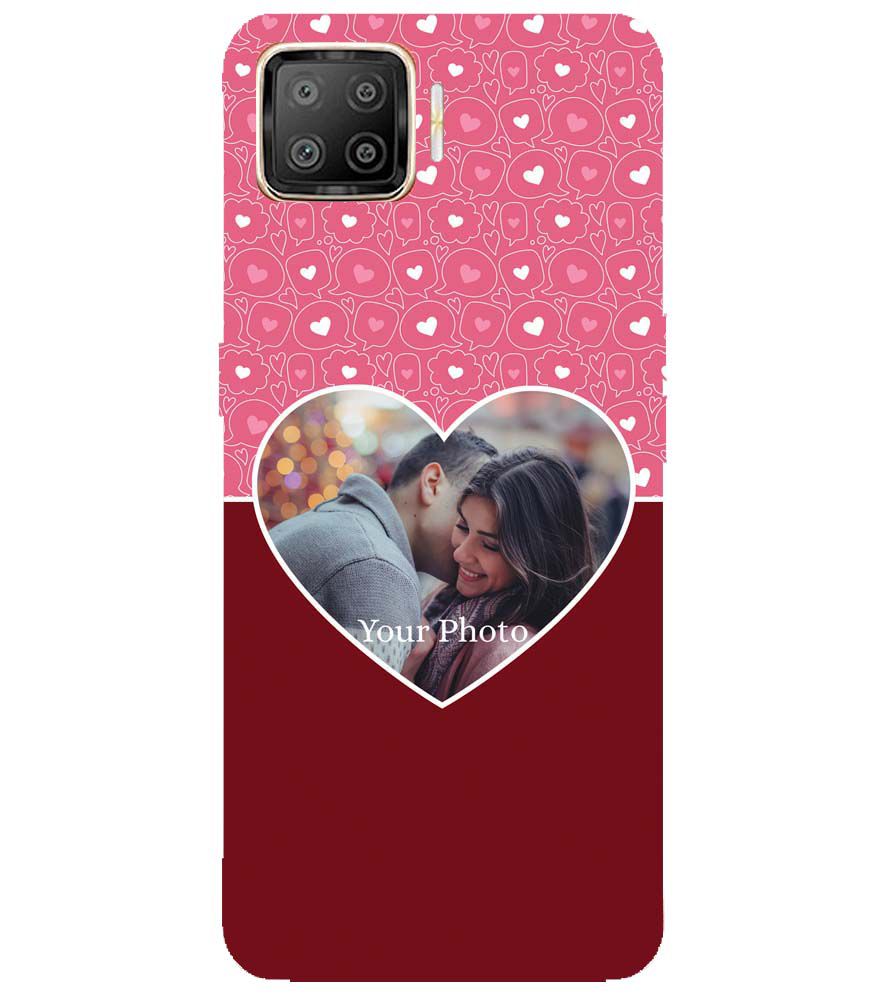 A0518-Pink Hearts Photo Back Cover for Oppo F17