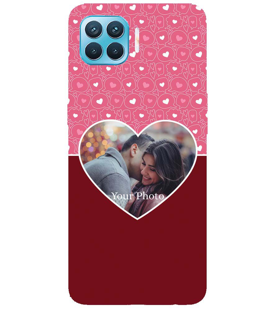 A0518-Pink Hearts Photo Back Cover for Oppo F17 Pro