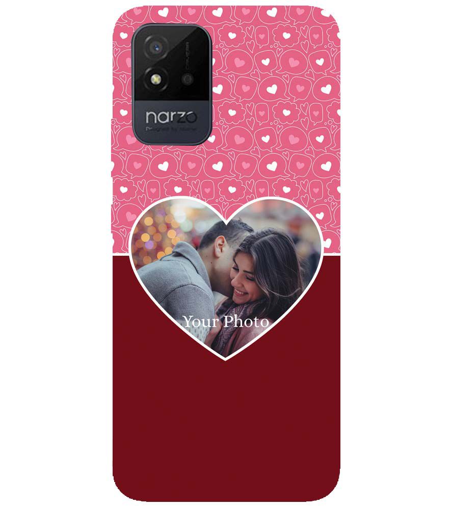 A0518-Pink Hearts Photo Back Cover for Realme Narzo 50i