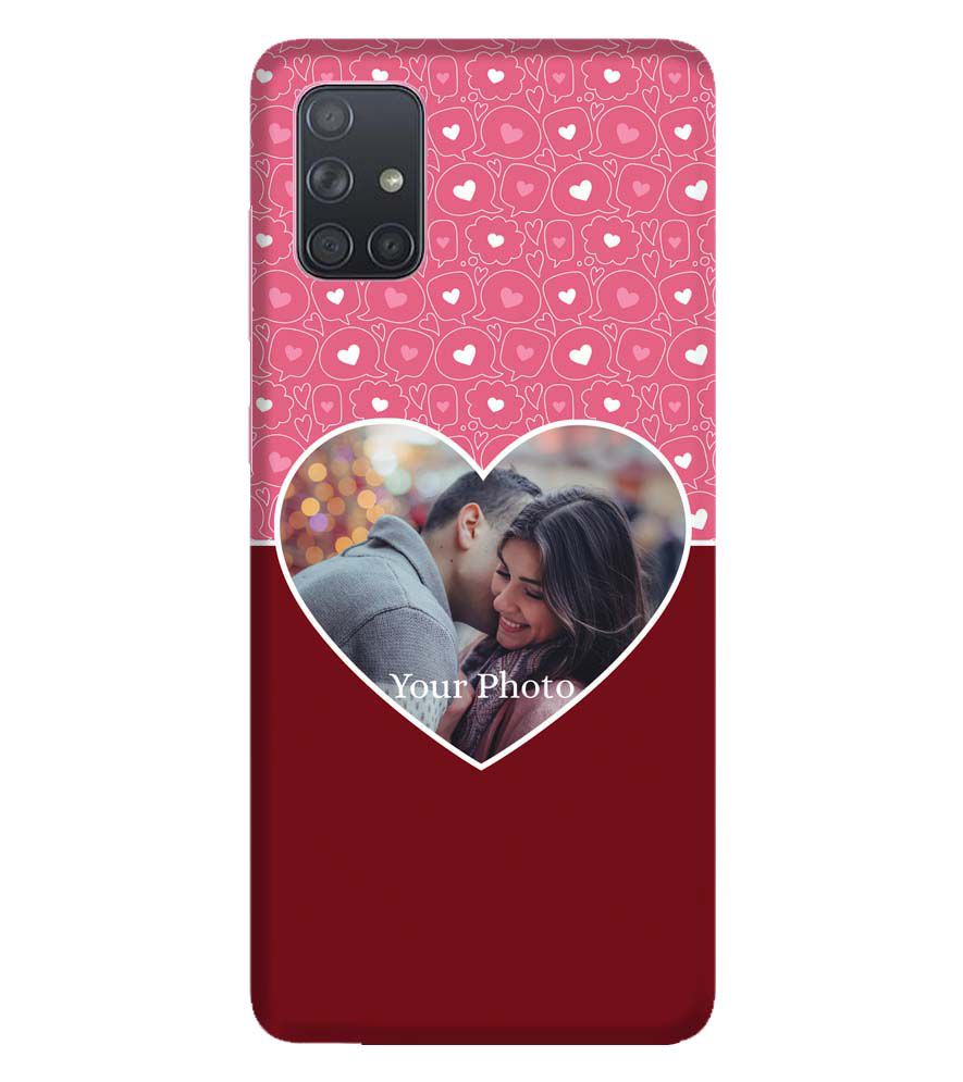 A0518-Pink Hearts Photo Back Cover for Samsung Galaxy A71