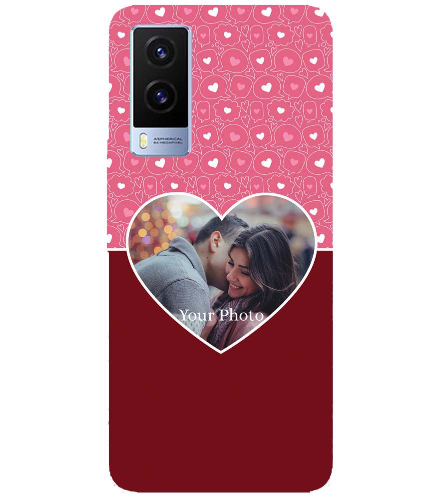 A0518-Pink Hearts Photo Back Cover for Vivo V21e 5G