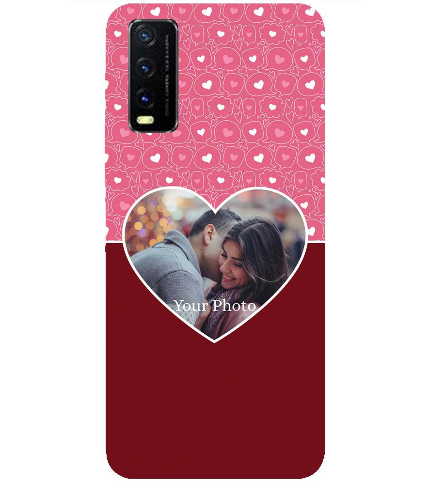 A0518-Pink Hearts Photo Back Cover for vivo Y20s