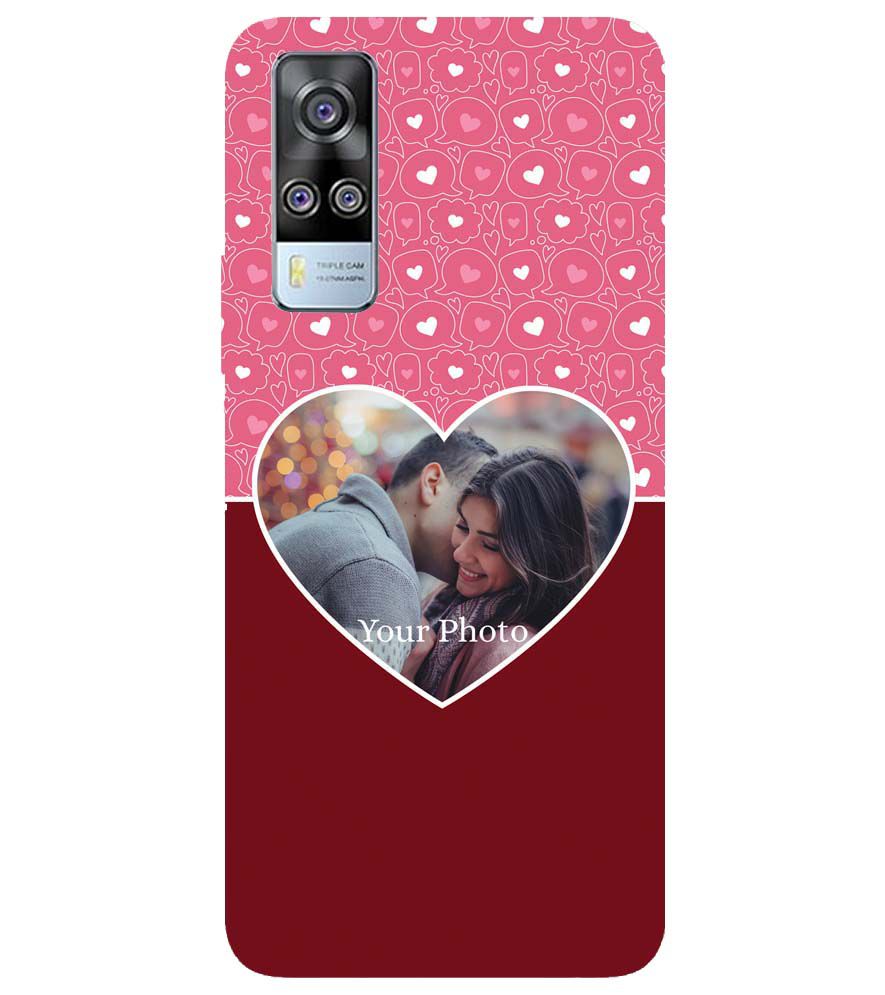 A0518-Pink Hearts Photo Back Cover for vivo Y51 (2020, December)