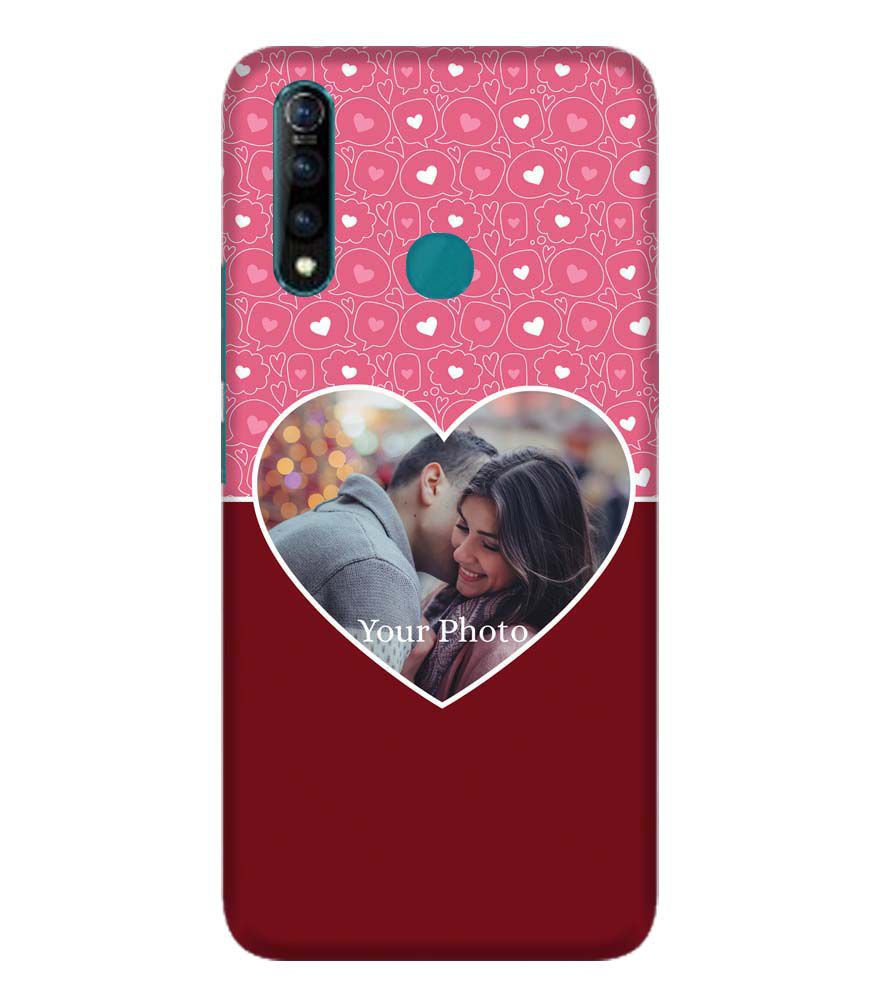 A0518-Pink Hearts Photo Back Cover for Vivo Z1 Pro