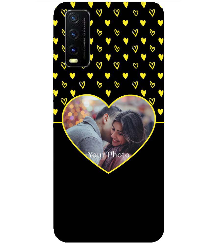 A0519-White Hearts Photo Back Cover for vivo Y20s