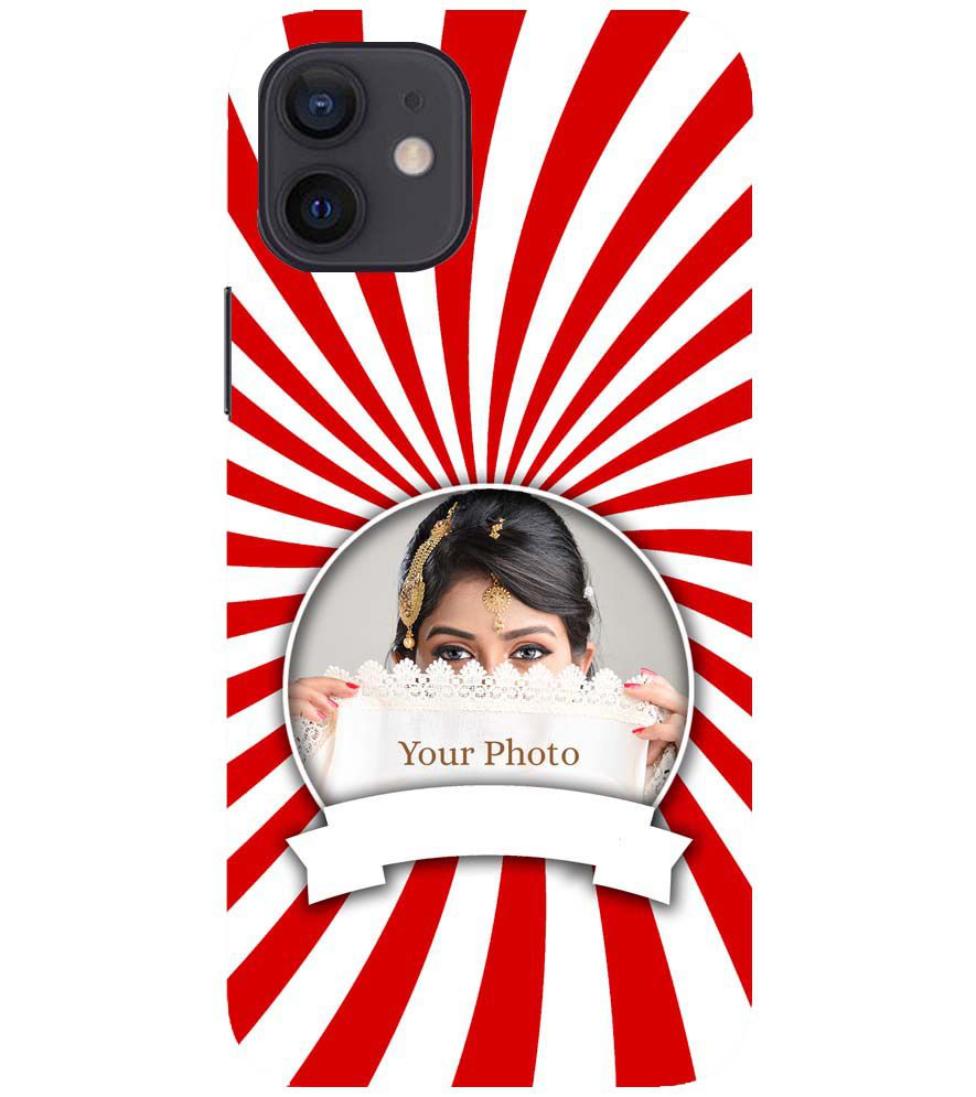 A0527-Red and White Frame Back Cover for Apple iPhone 12