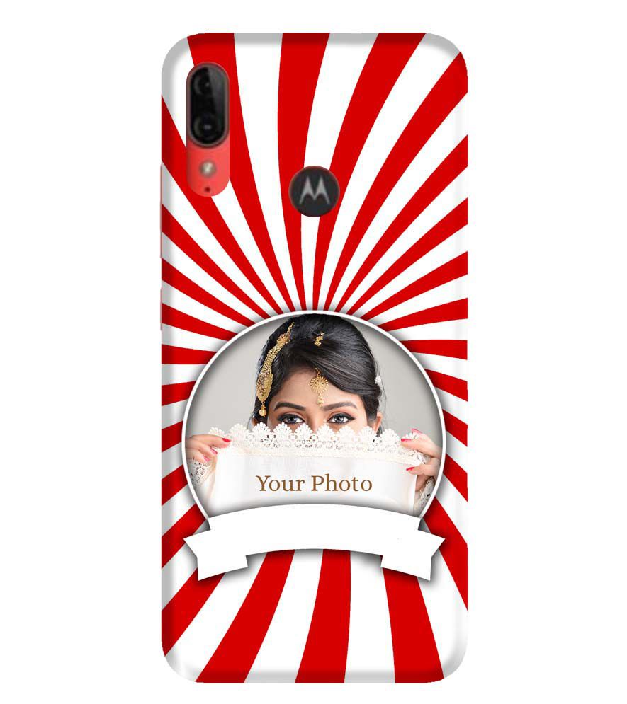 A0527-Red and White Frame Back Cover for Motorola Moto E6s